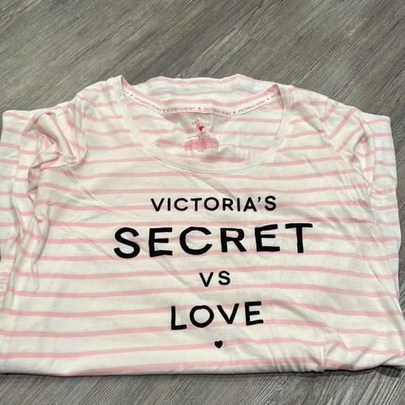 Victoria's Secret Other - Victoria's Secret Pink Striped Long-sleeved Night gown